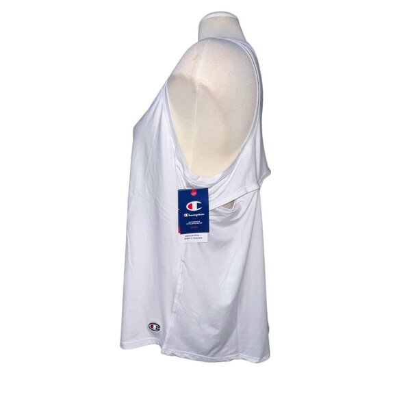 Champion Sleeveless Crew Neck Active Open Back Active Tank Top Sz XXL Womens Whi - Picture 2 of 14
